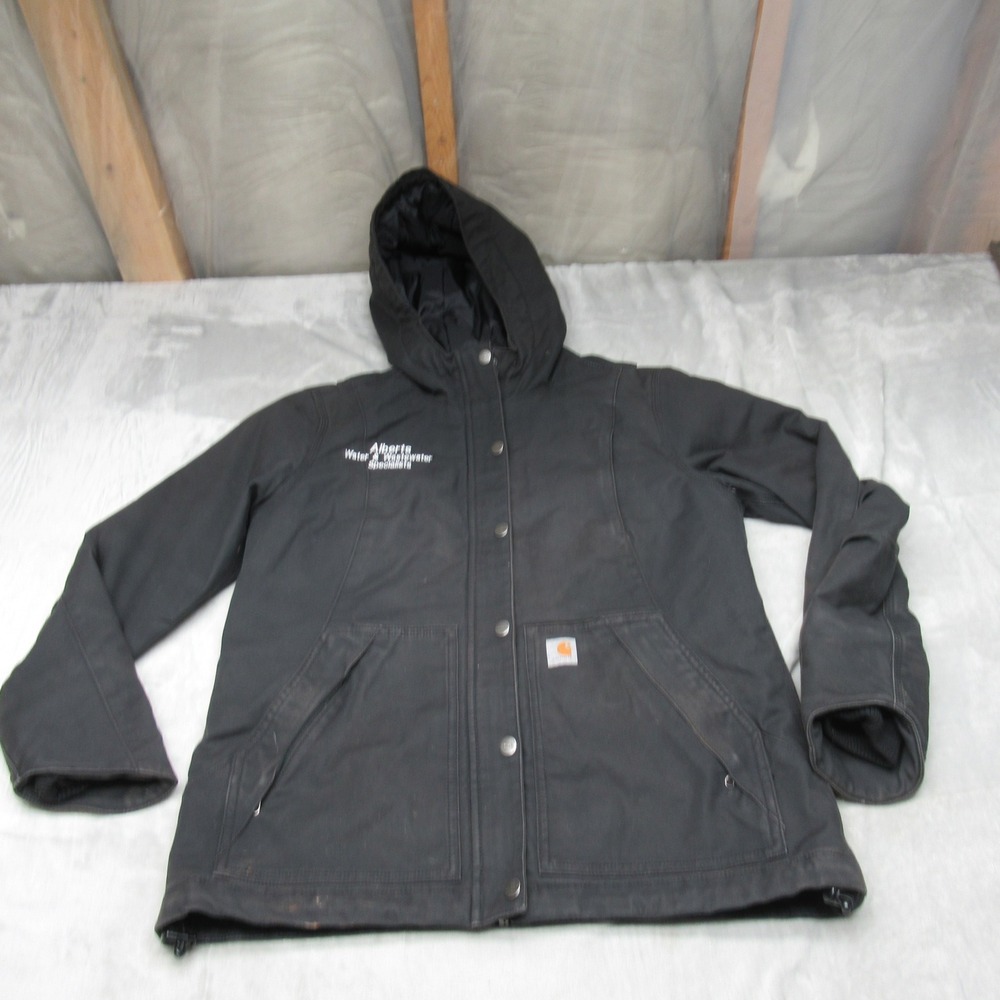 Carhartt Jacket Womens Medium Black Full Swing Cryder Insulated Work Coat 102246